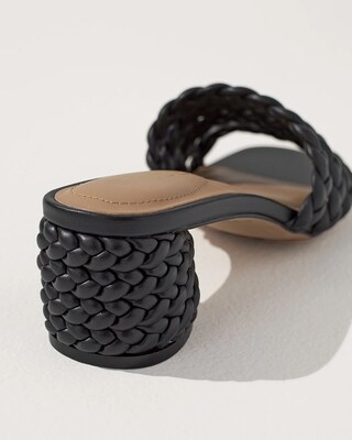 Black Braided Leather Sandals