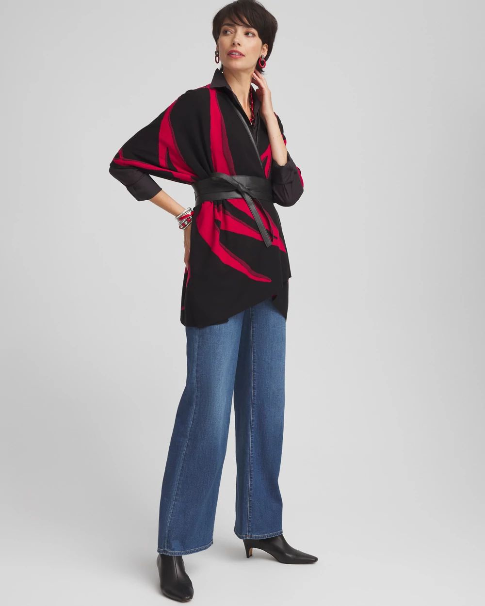 Reversible Graphic Jacquard Ruana