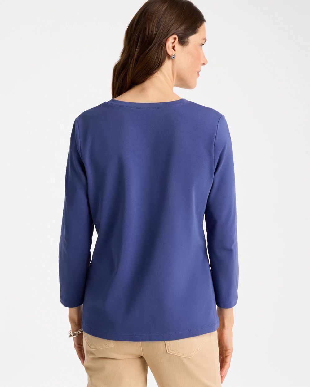 Cotton Stretch 3/4 Sleeve Tee click to view larger image.