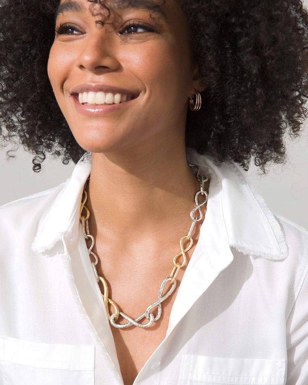 Mixed Metals Single Strand Necklace