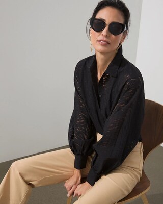 Zebra Burnout Billow Sleeve Shirt