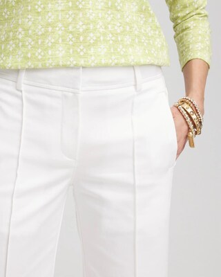 Stretch Sateen Straight Cropped Pants click to view larger image.