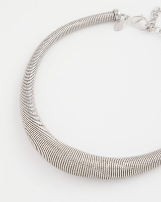 Silver Coil Statement Necklace click to view larger image.