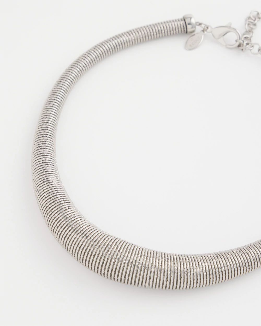 Silver Coil Statement Necklace