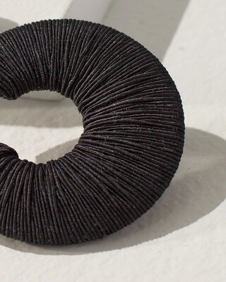 Black Threaded Hoop Earrings