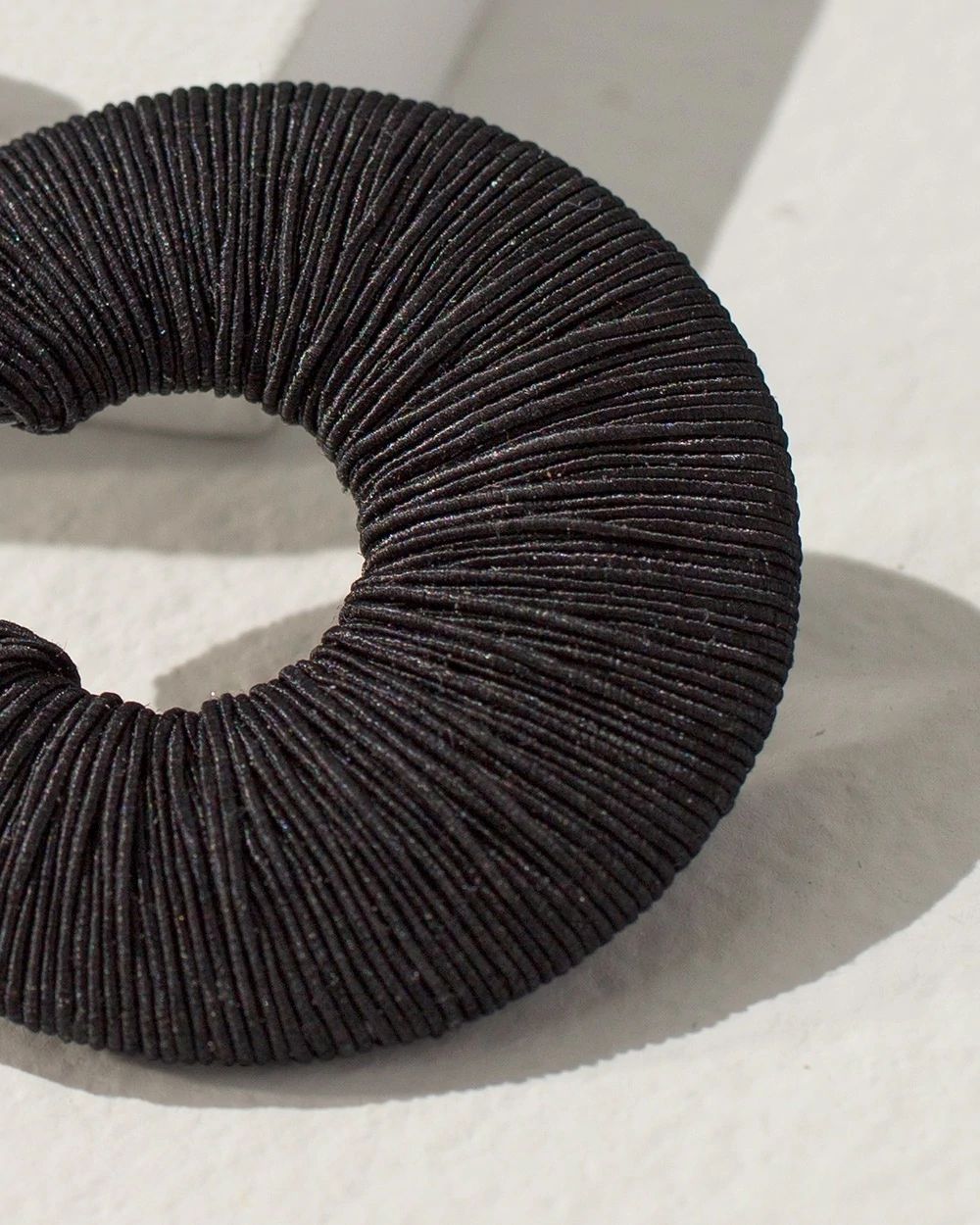 Black Threaded Hoop Earrings