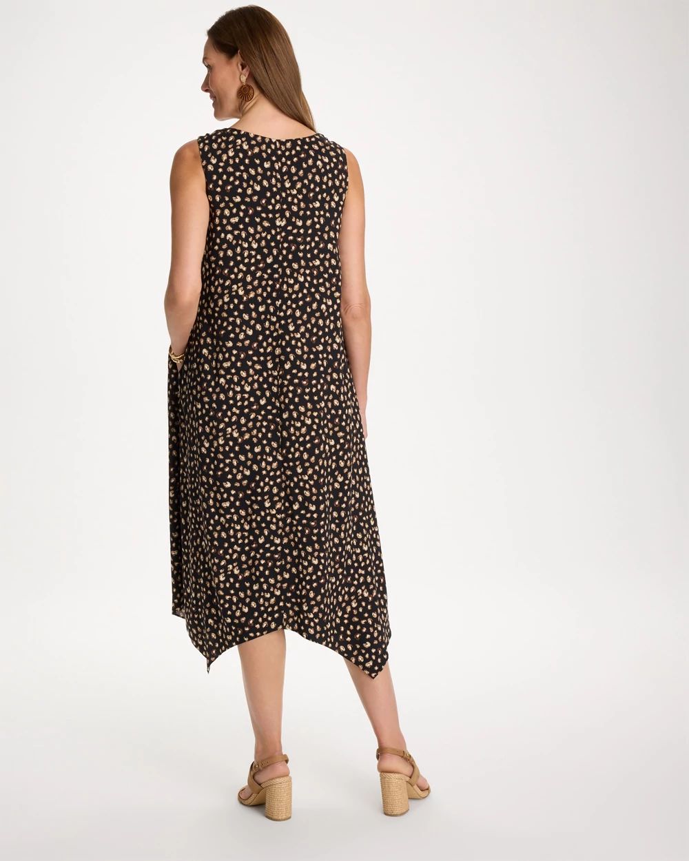 Rayon-Silk Asymmetrical Hem Dress click to view larger image.