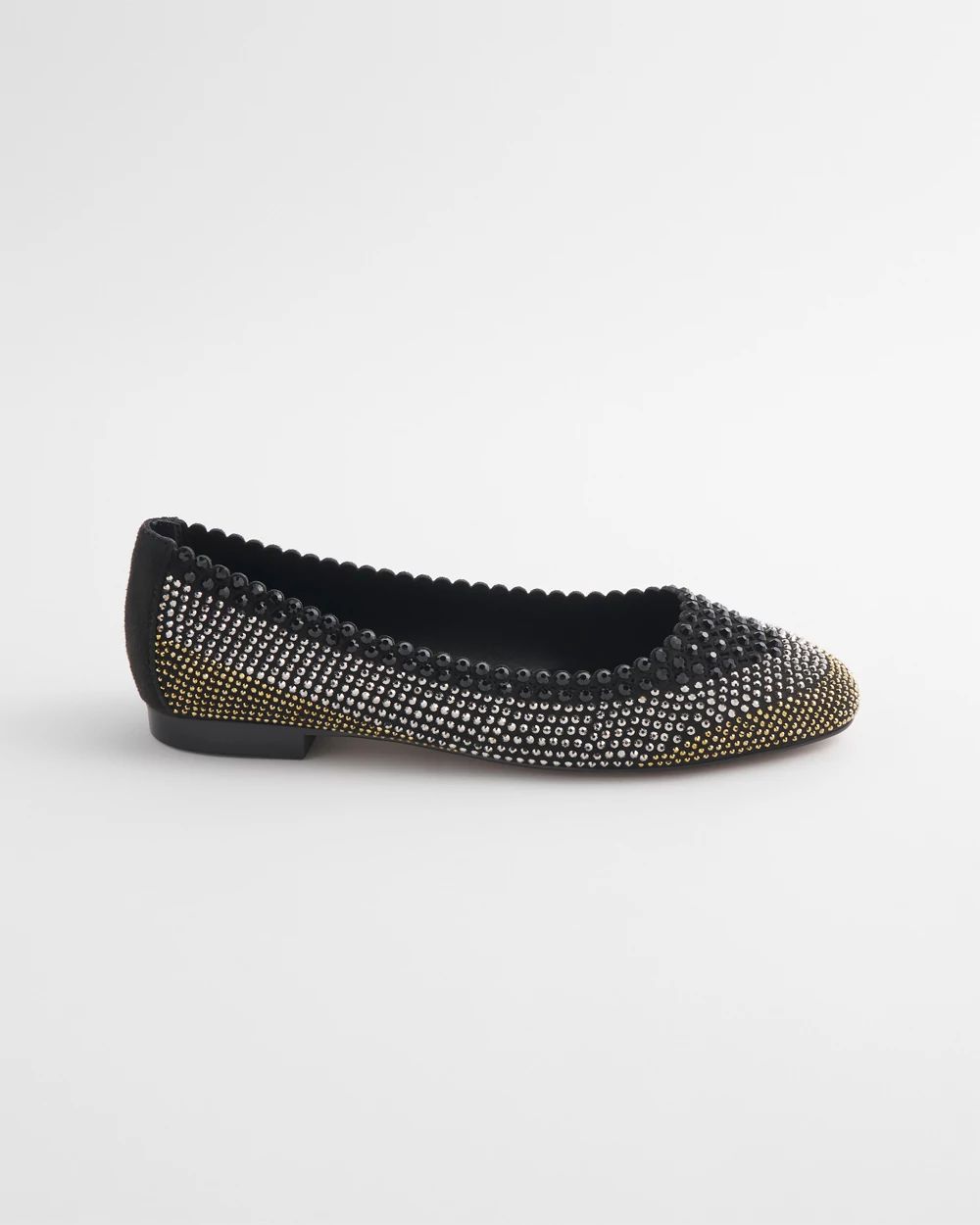 Ombré Stone Embellished Ballet Flats