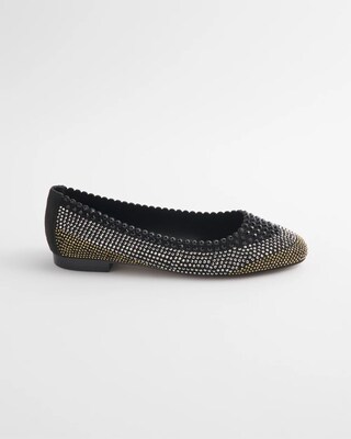 Ombré Stone Embellished Ballet Flats