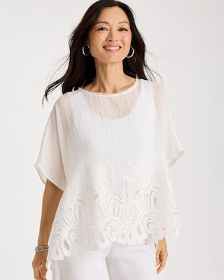 Crochet Lace Hem Poncho