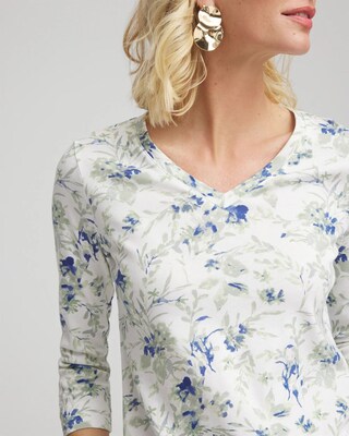 Floral Pima V-Neck Tee click to view larger image.
