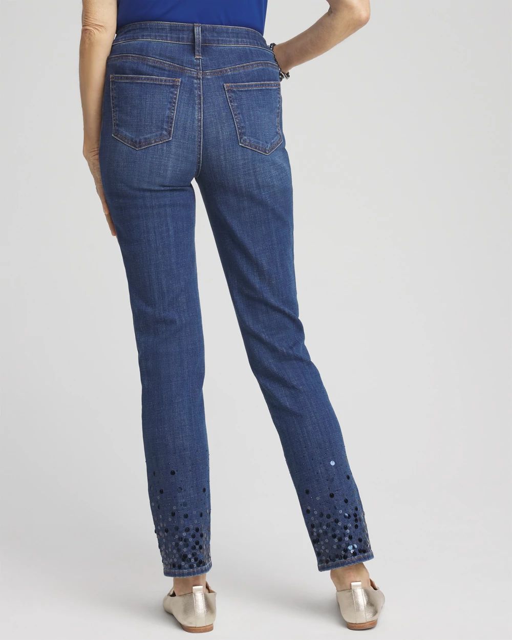 Girlfriend Sequin Ankle Jeans