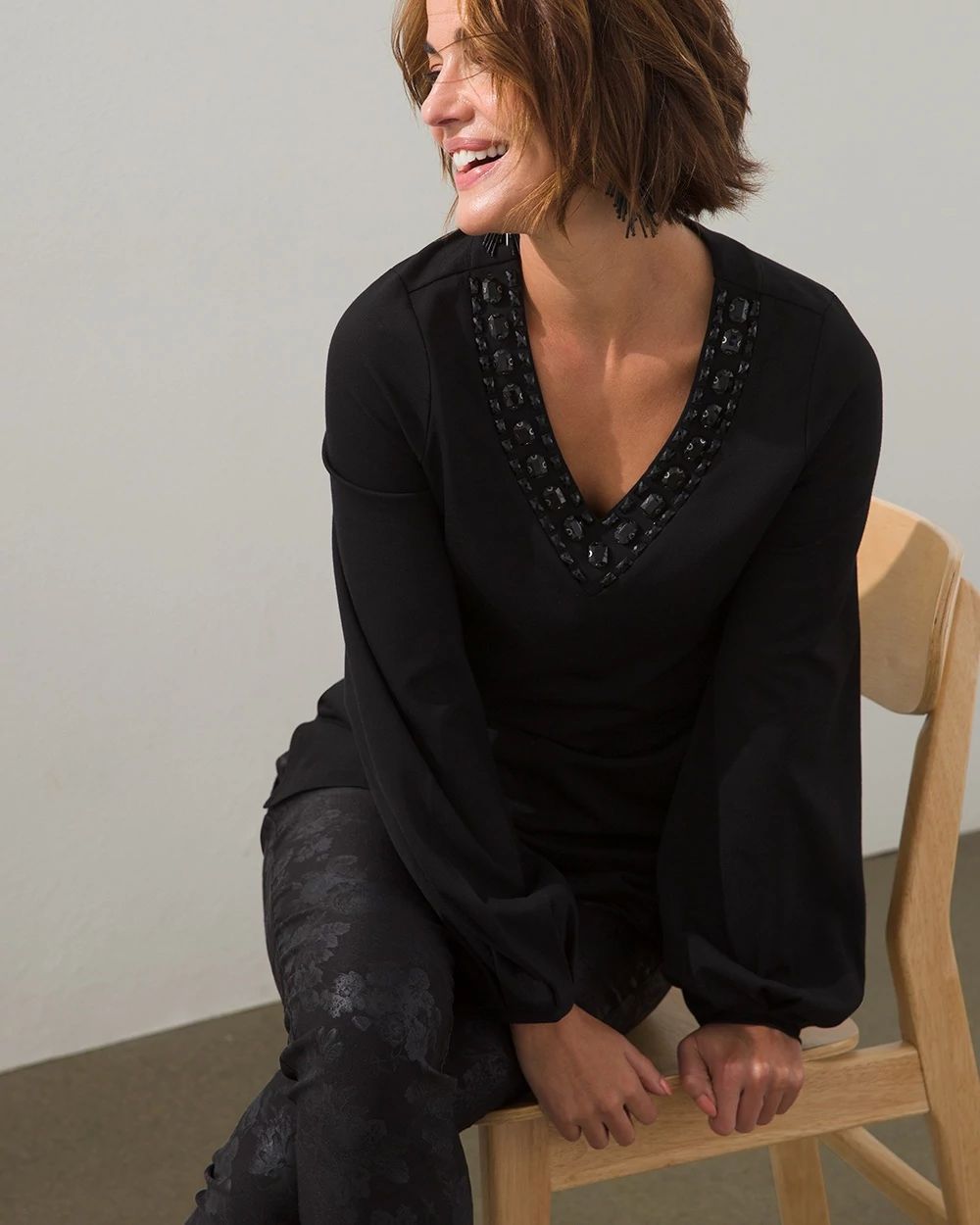 Embellished Ponte Tunic