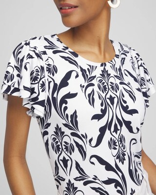 Swirl Ruffle Sleeve Tee
