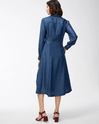 Tencel Blouson Sleeve Shirt Dress