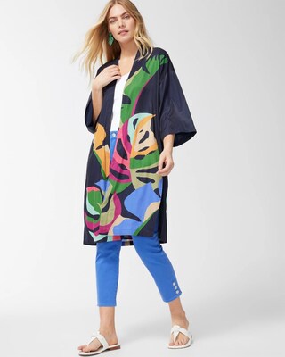 Wild Palm Print Kimono