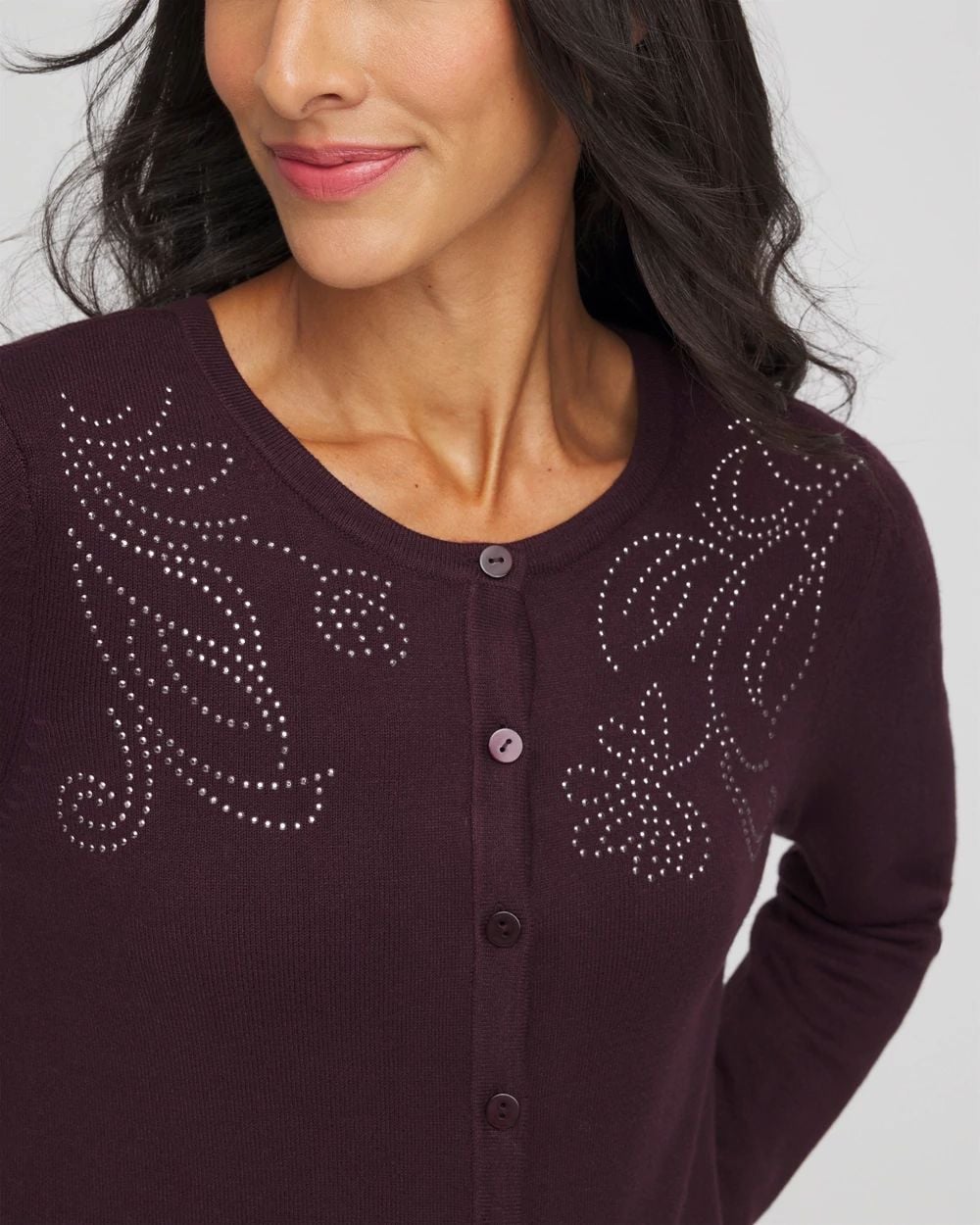 Ella Embellished Crewneck Cardigan