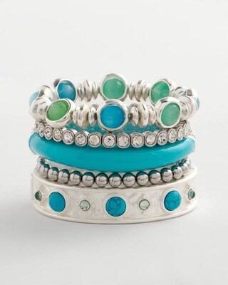 Turquoise Tone Hinge Bracelet click to view larger image.