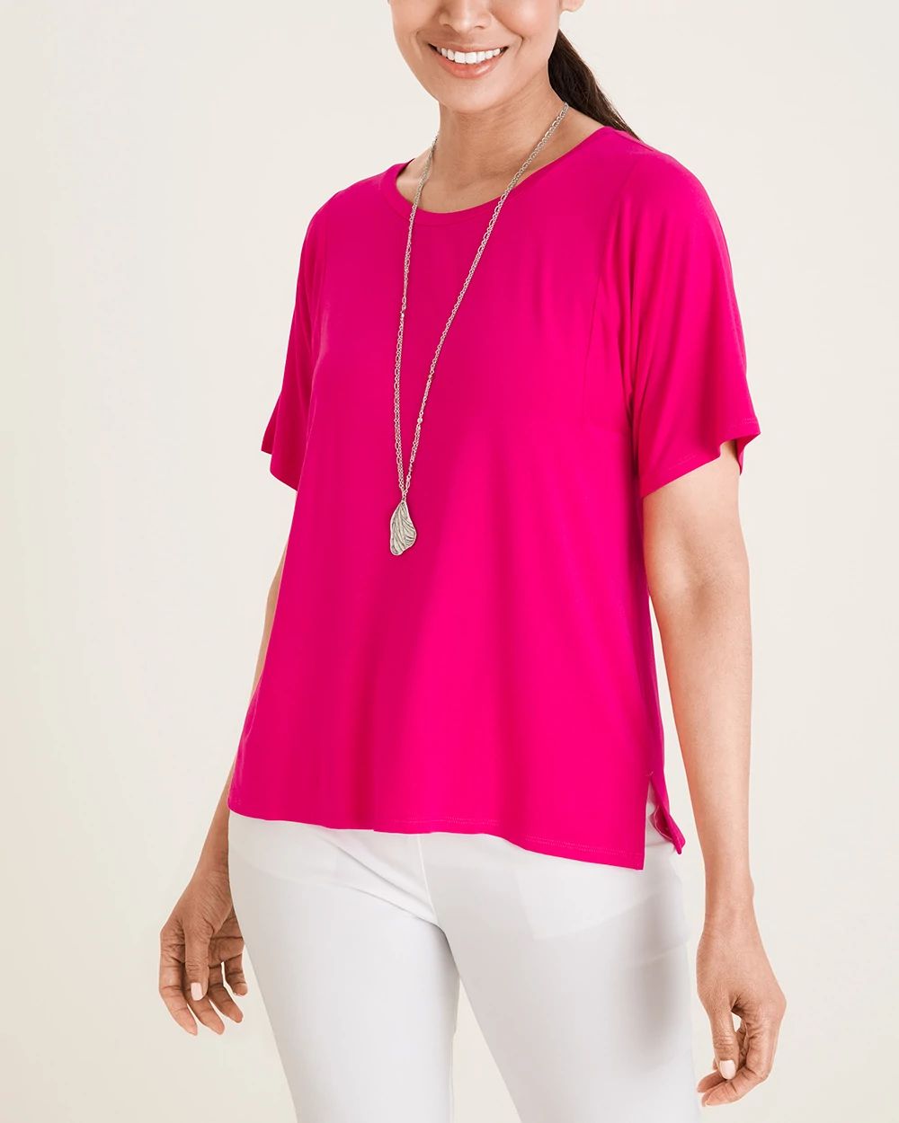 Touch of Cool Floral Kimono-Sleeve Tee
