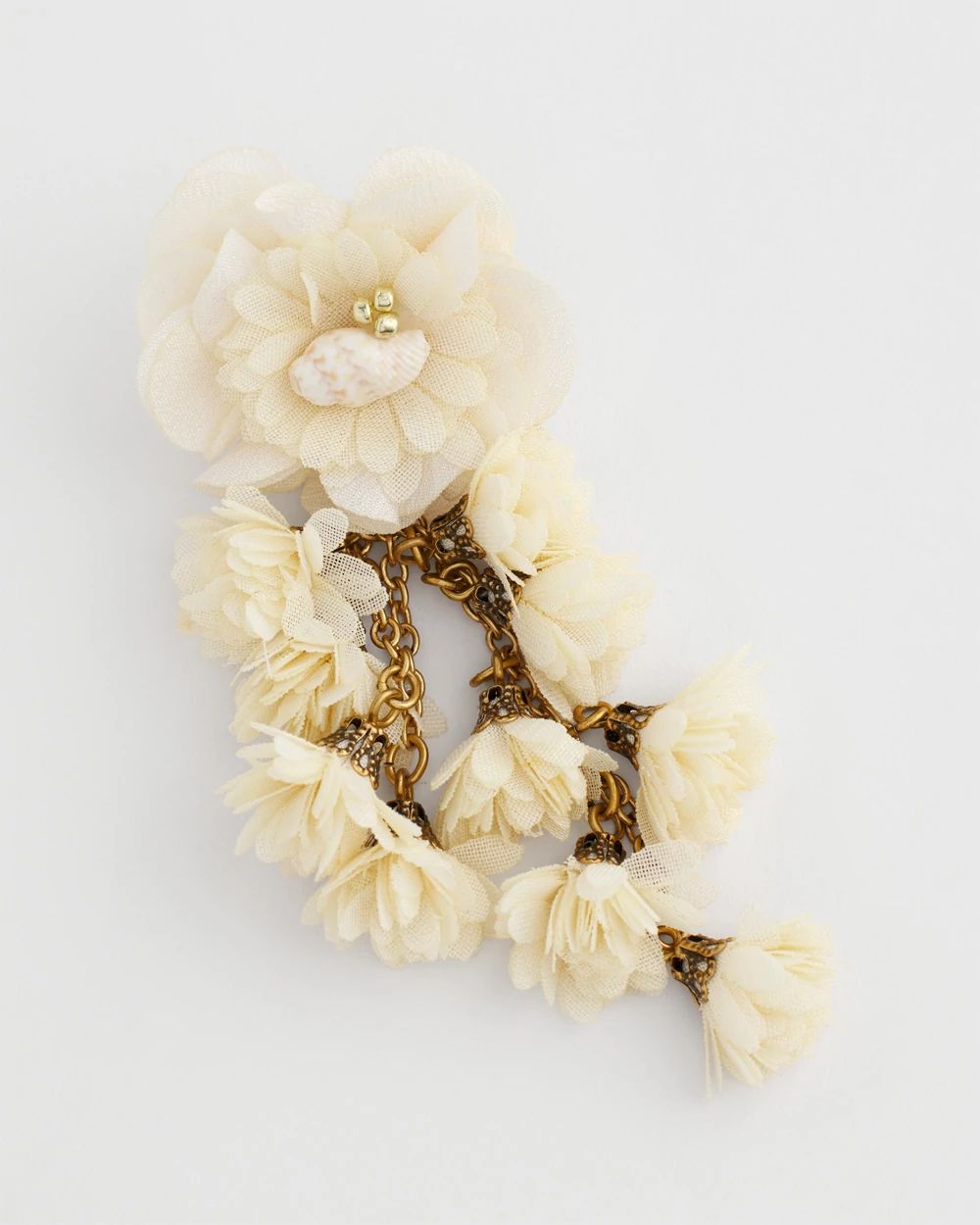 No Droop® Flower & Conch Shell Earrings