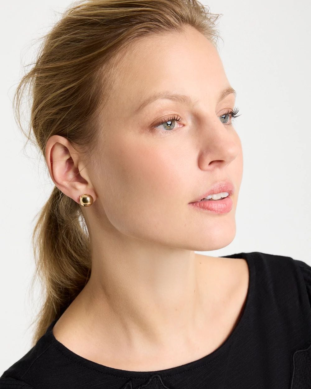 Mini Goldtone Sphere Stud Earrings