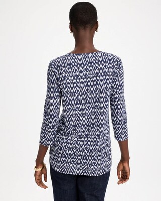 Geo Cotton Slub 3/4 Sleeve Tee click to view larger image.