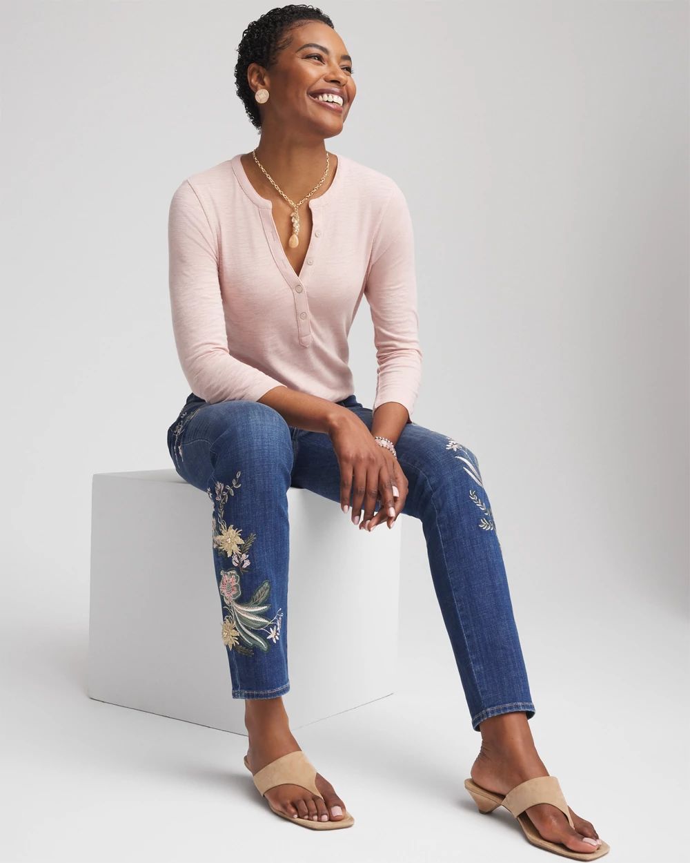 Cotton Slub Henley Shirt click to view larger image.