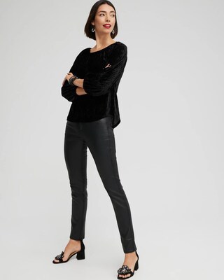 Textured Velvet Blouson Sleeve Top