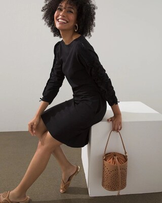 Adjustable Ruched Sleeve Dress