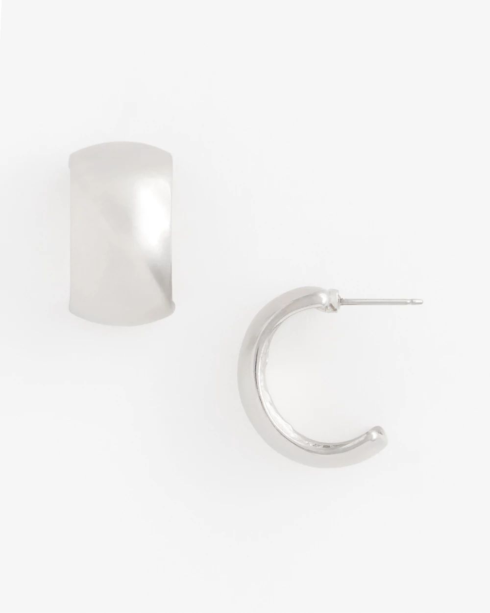 No Droop® Silver-Tone Hoop Earrings