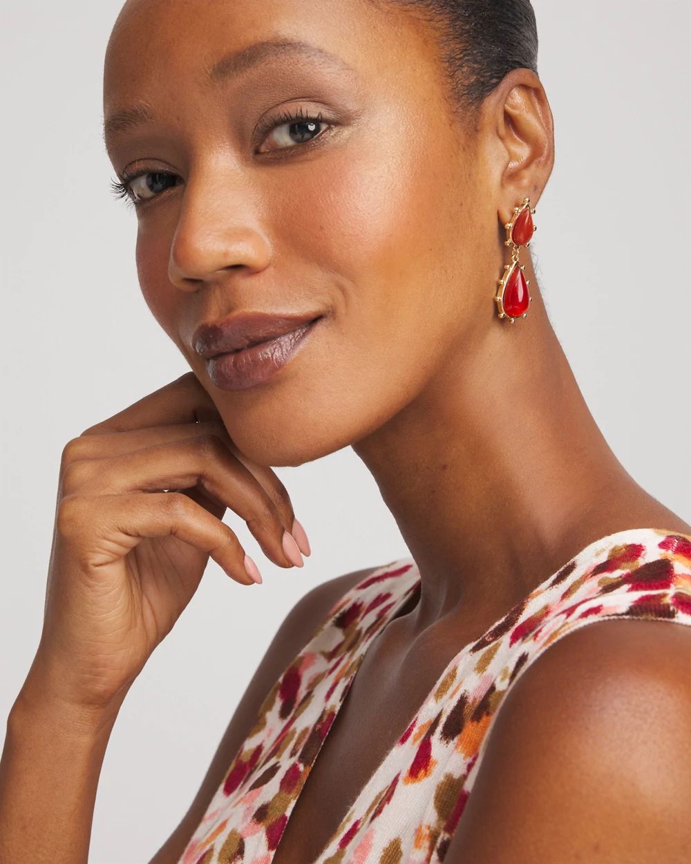 No Droop® Agate Teardrop Earrings