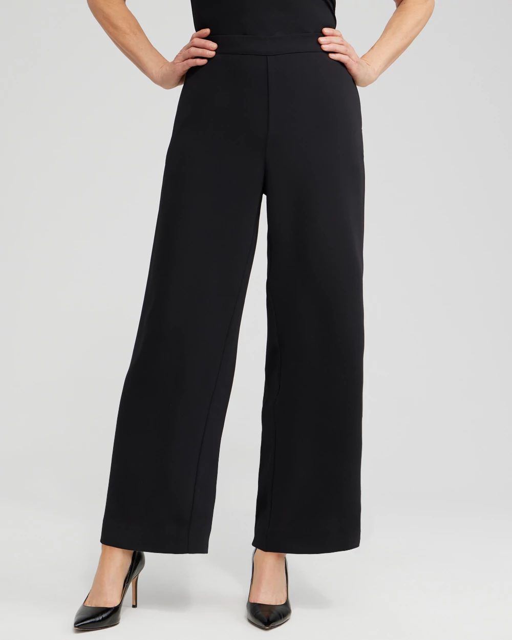 Petite Black Wide Leg Soft Pants