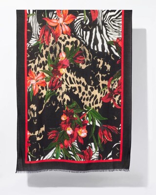 Mixed Print Oblong Scarf