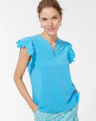 Zenergy UPF Scallop Sleeve Top