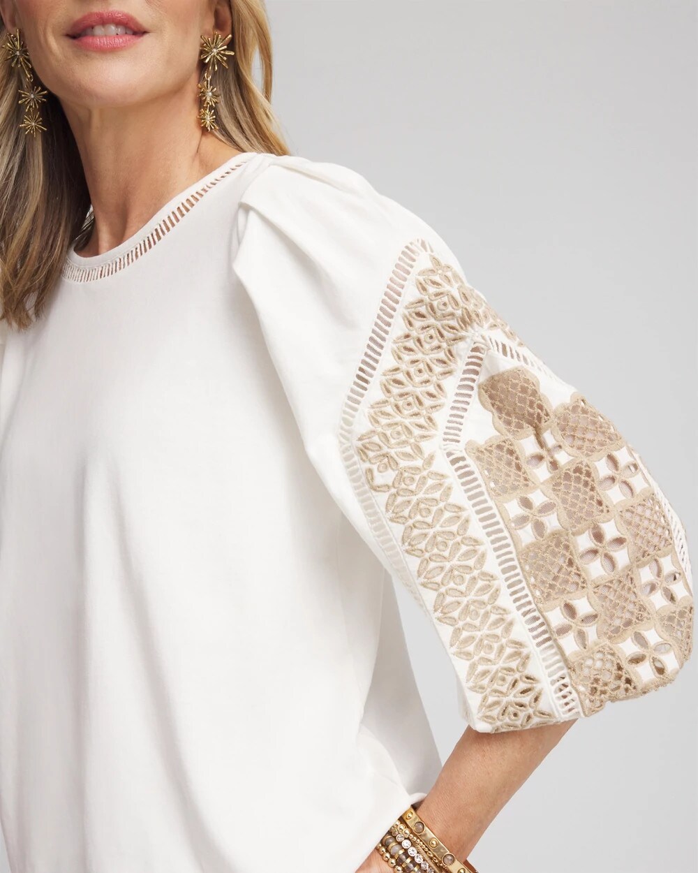 white bubble hem tops