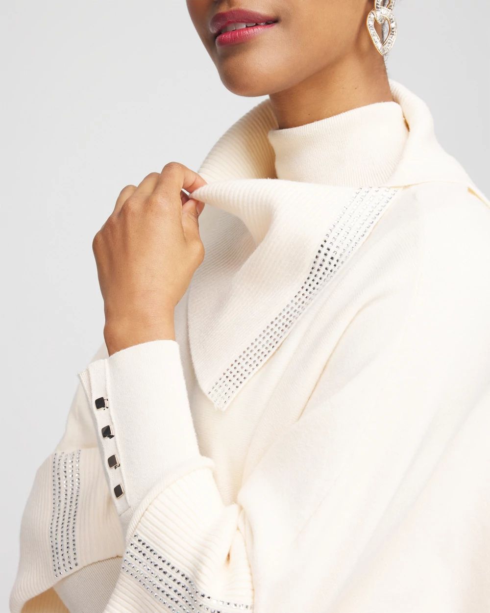 Embellished Cashmere Blend Poncho