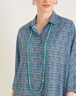 Turquoise-Hued Single-Strand Necklace