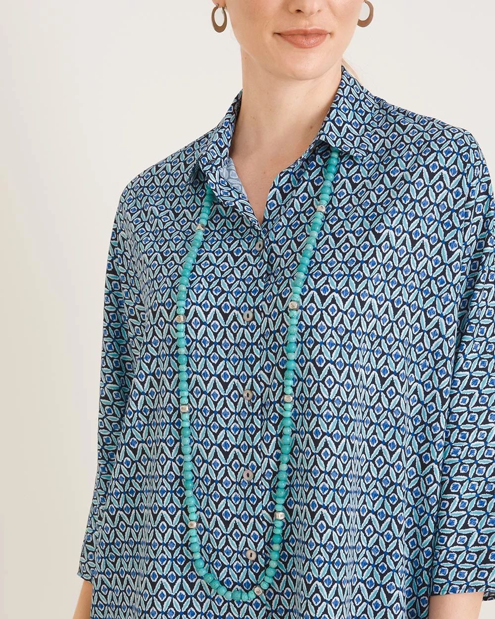 Turquoise-Hued Single-Strand Necklace