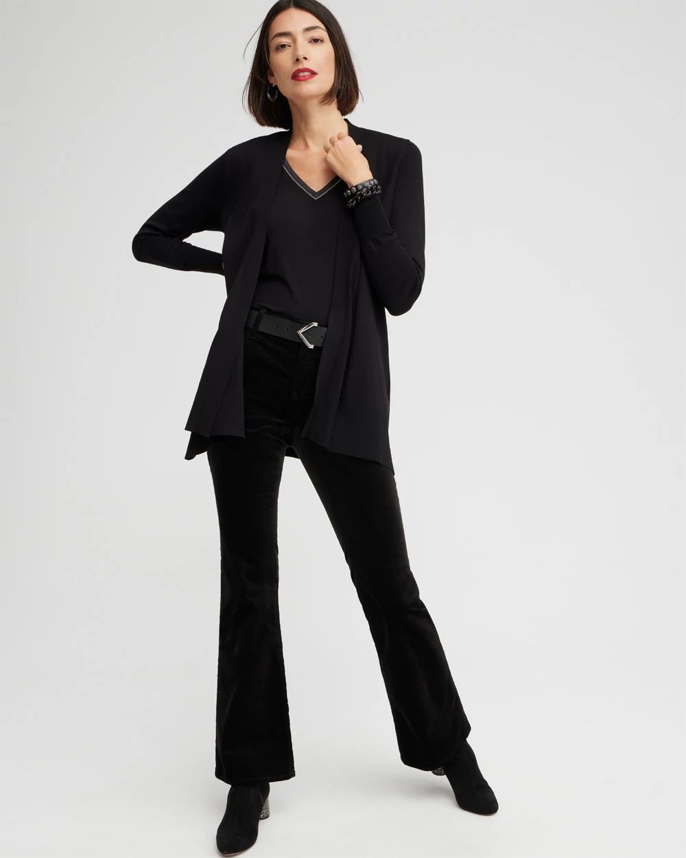 Spun Rayon Hanky Hem Cardigan
