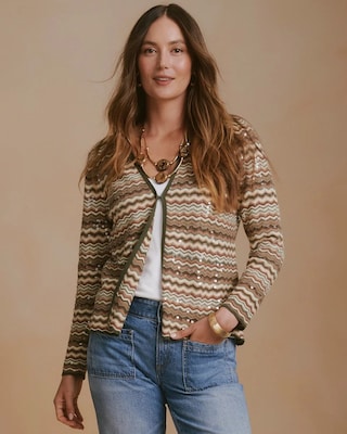 Ombre Sequin Open Cardigan