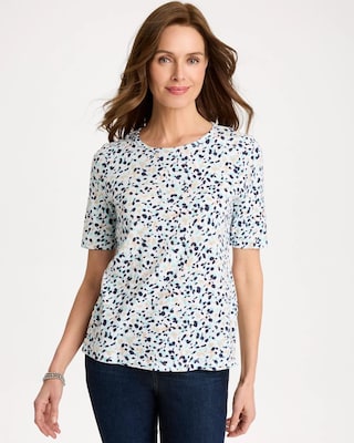 Cotton Slub Printed Henley Tee