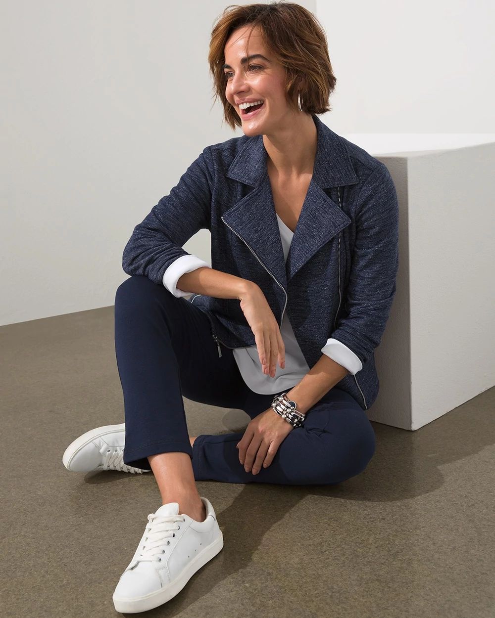 Terry Knit Moto Jacket