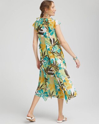 Chiffon Floral Faux Wrap Dress click to view larger image.