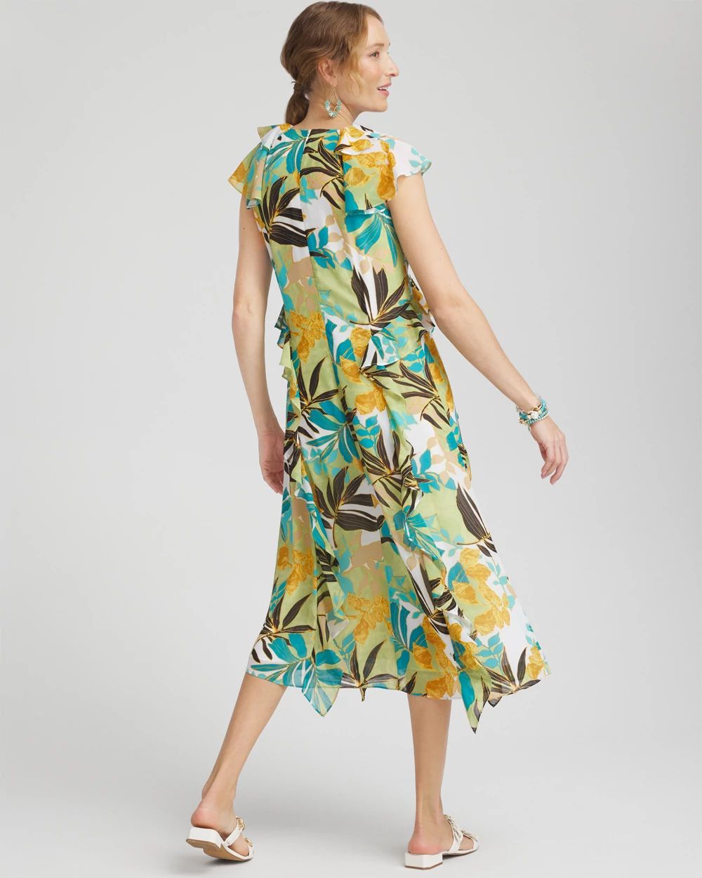 Chiffon Floral Faux Wrap Dress