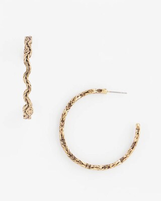 No Droop® Gold Tone Wave Hoops