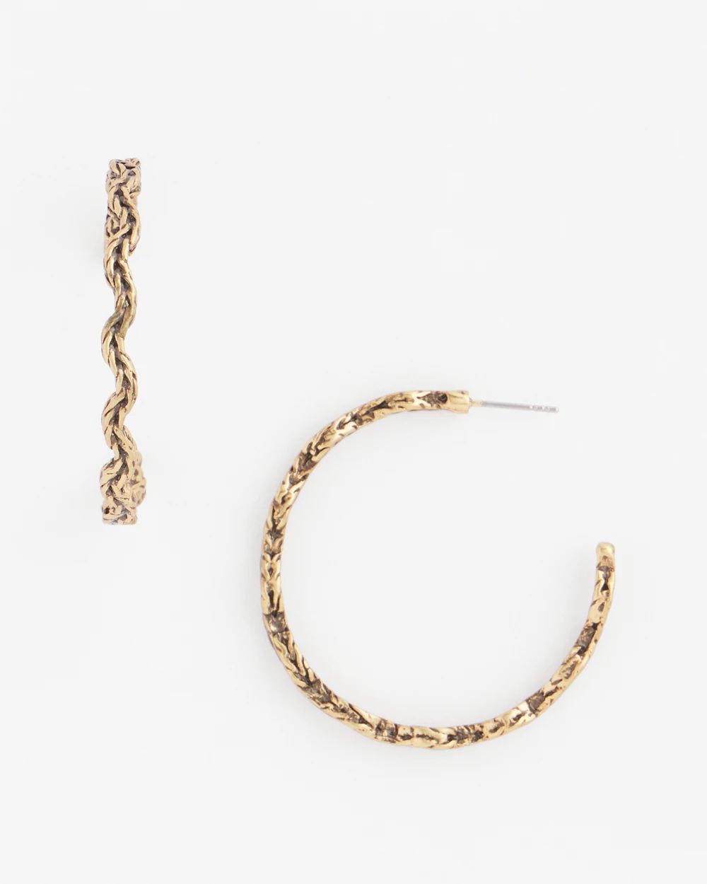 No Droop® Gold Tone Wave Hoops