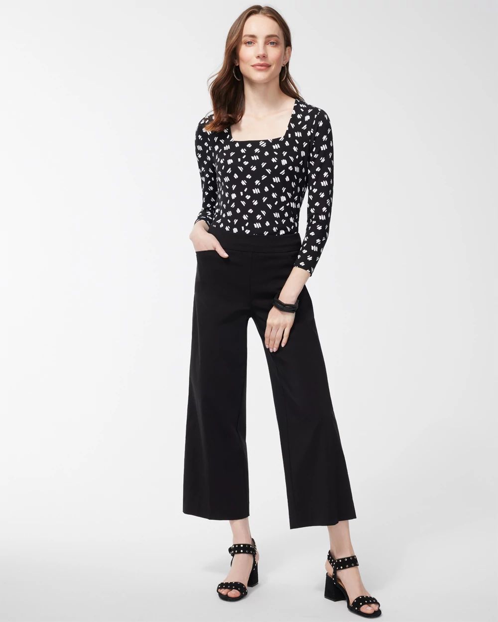 Touch of Cool Print Square Neck Tee