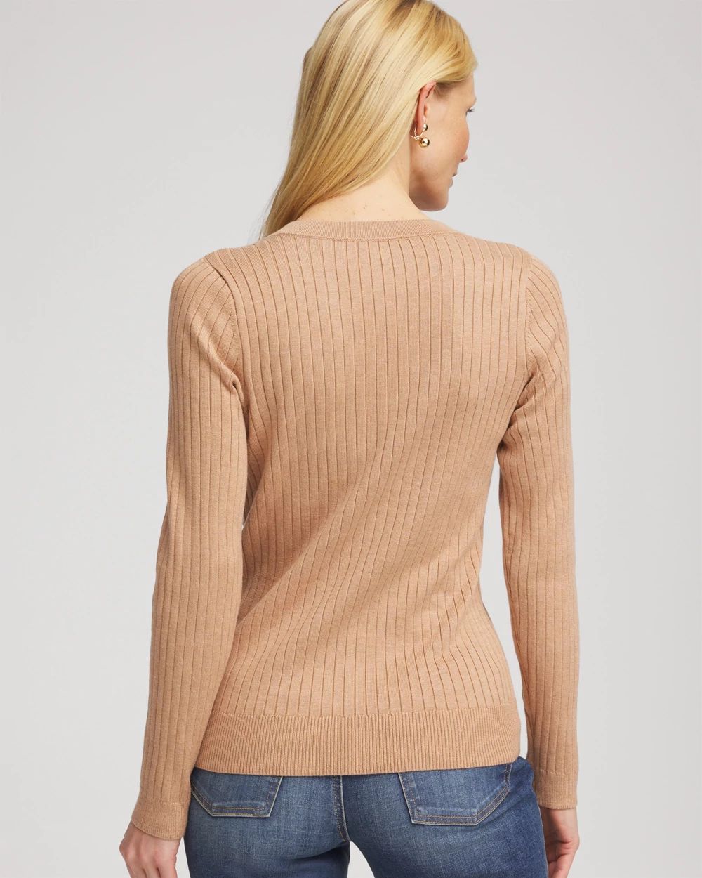 Ribbed Button Henley Sweater click to view larger image.