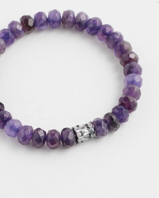 Amethyst Pavé Barrel Stretch Bracelet