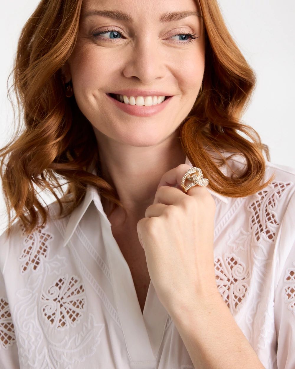 Pave Knot Stretch Ring click to view larger image.